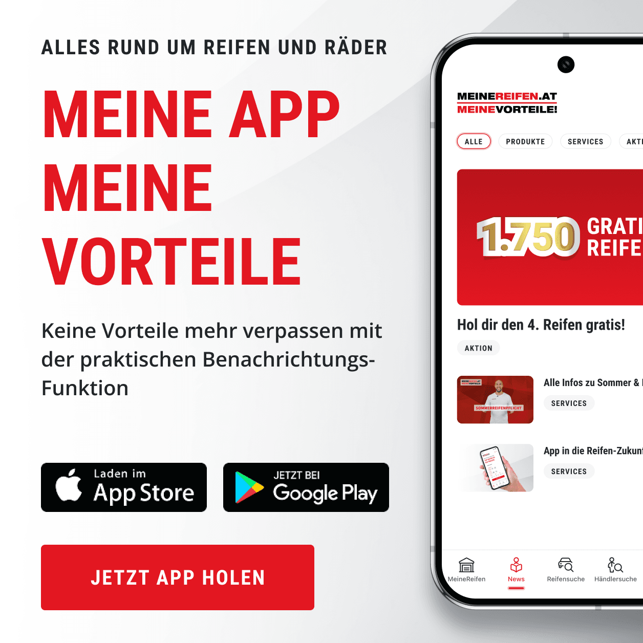 Banner zum Thema Meine Reifen App